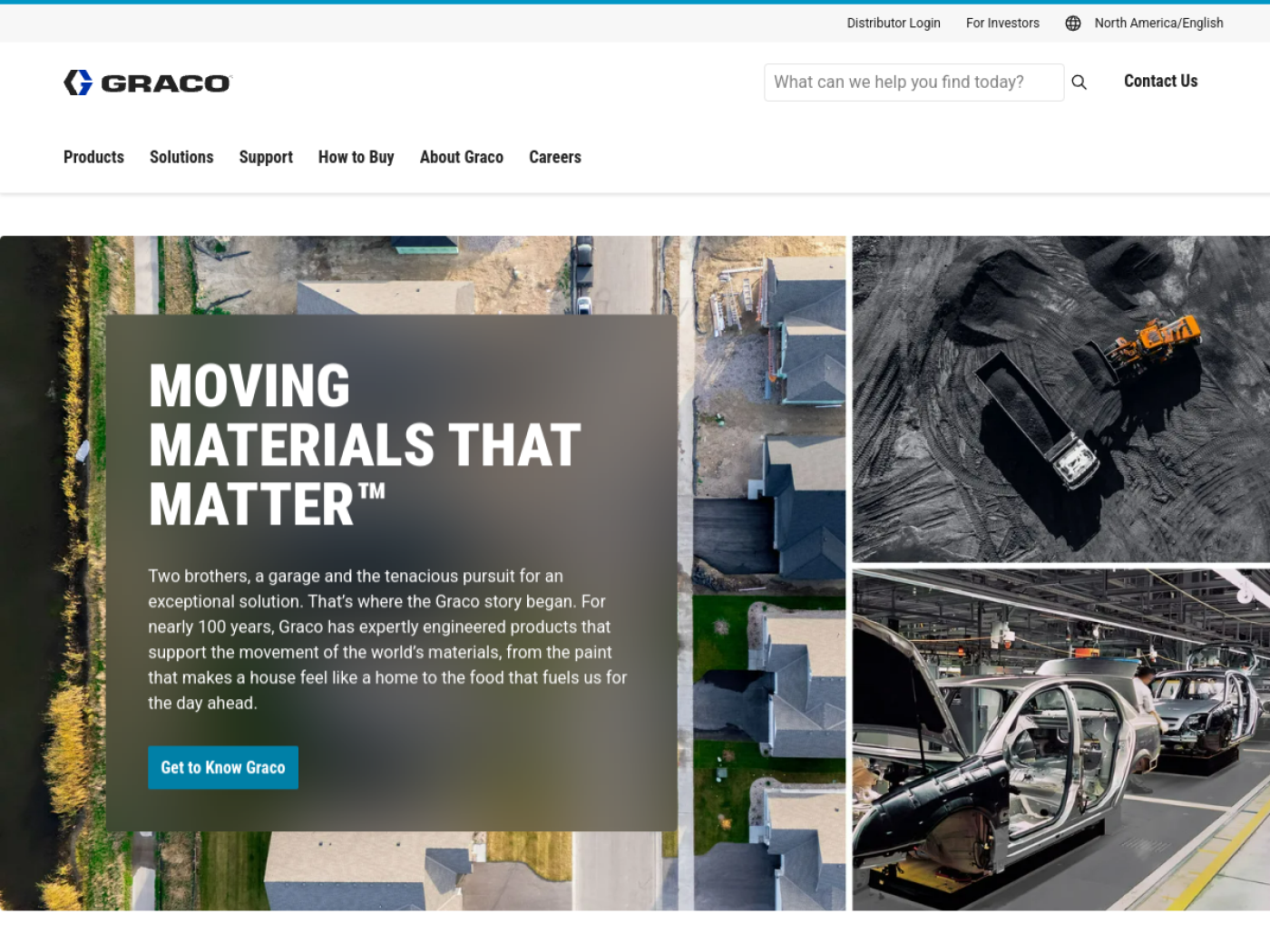 Website hero screenshot of graco.com